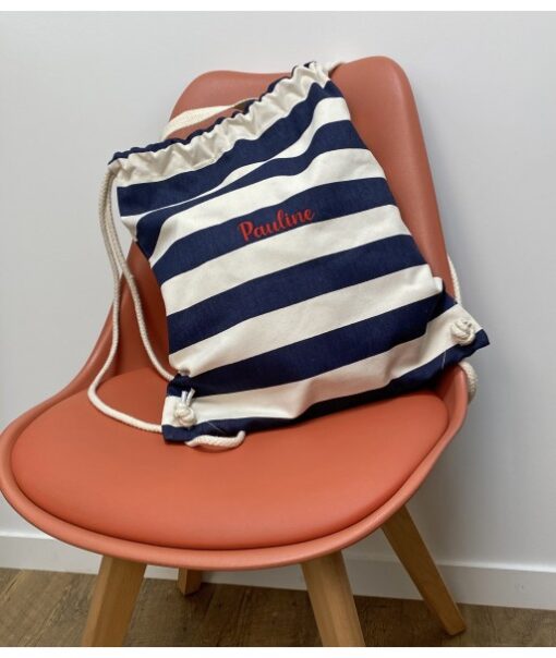 Sac à dos marinière - Sac à dos personnalisé - Les doigts dans le nez