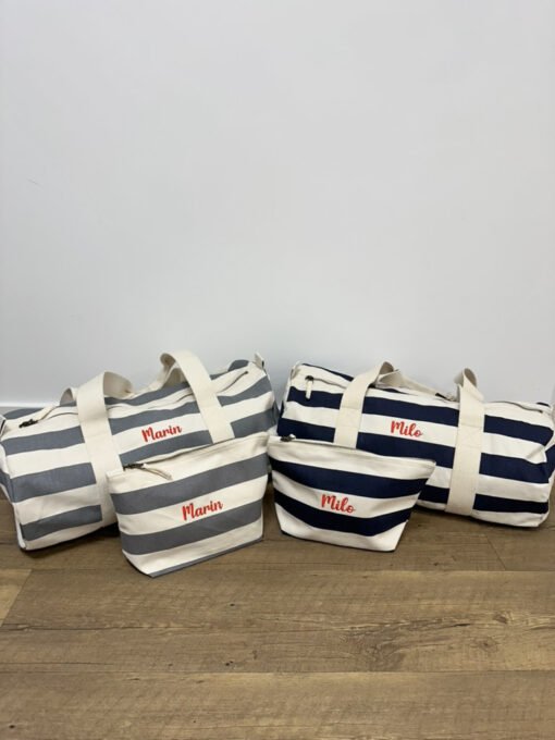 Sac polochon marinière - bleu marine – Image 2