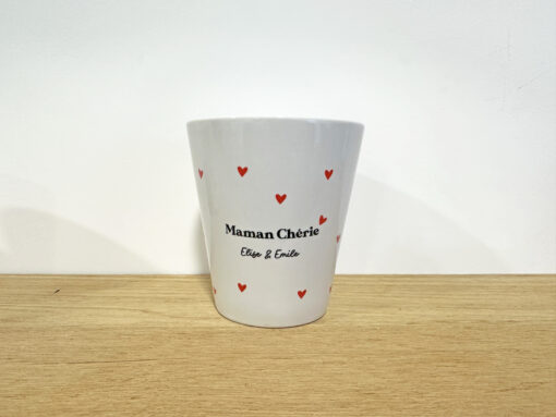 Vase ou pot de fleurs avec coeurs personnalisé