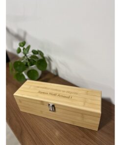 Coffret vin en bois - Noël - Les doigts dans le nez