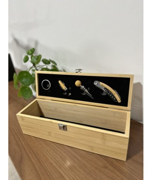 Coffret vin en bois - Noël - Les doigts dans le nez
