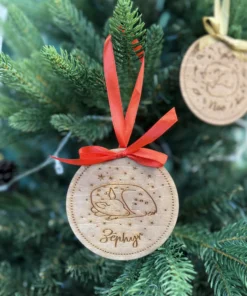 Faon endormi - boule de Noël