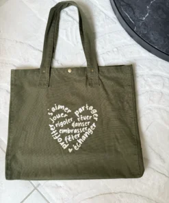 sac cabas kaki personnalisé