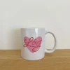 Mug - Cœur rose & initiales calligraphiées