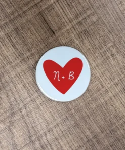 Magnet personnalisé rond – Cœur rouge