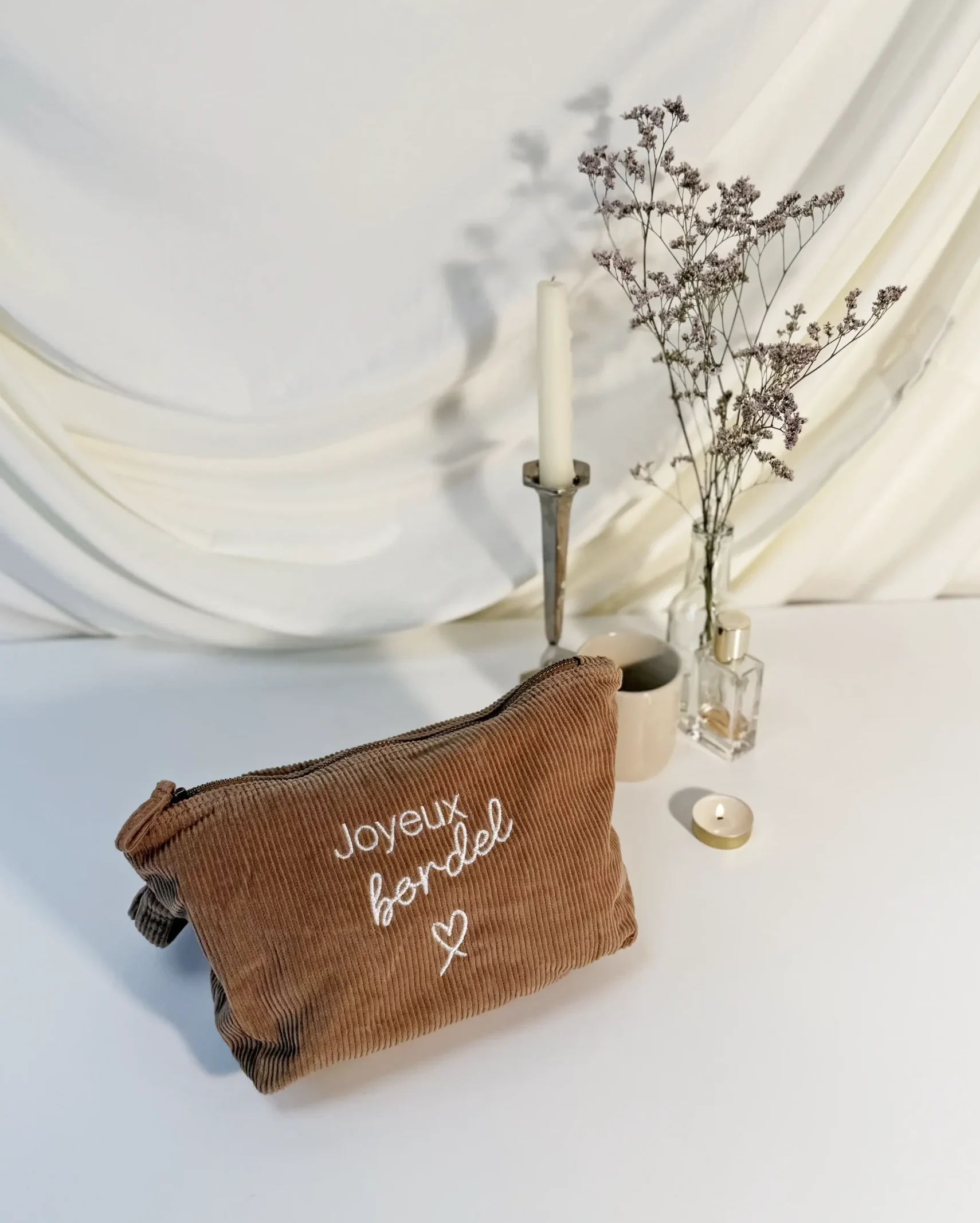 pochette beige velours