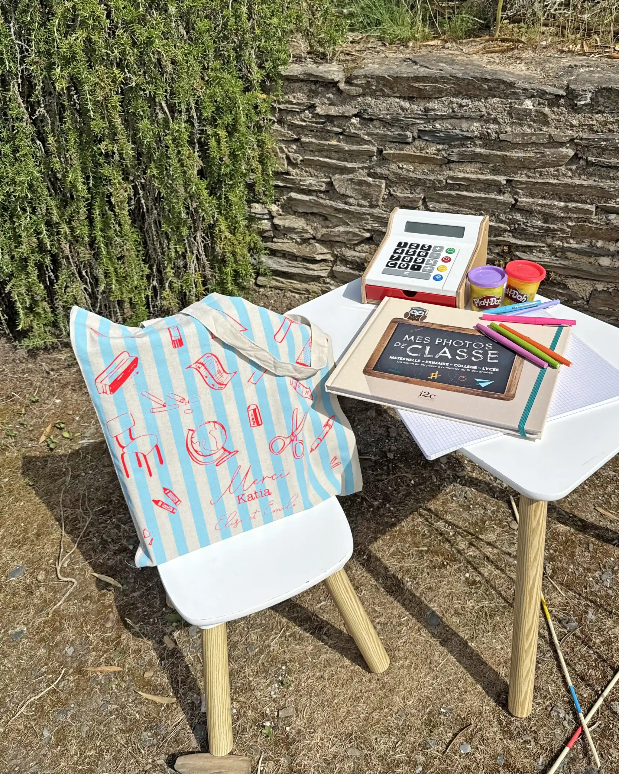 Tote bag à rayures colorées – Image 2