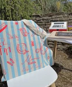 Tote bag à rayures colorées