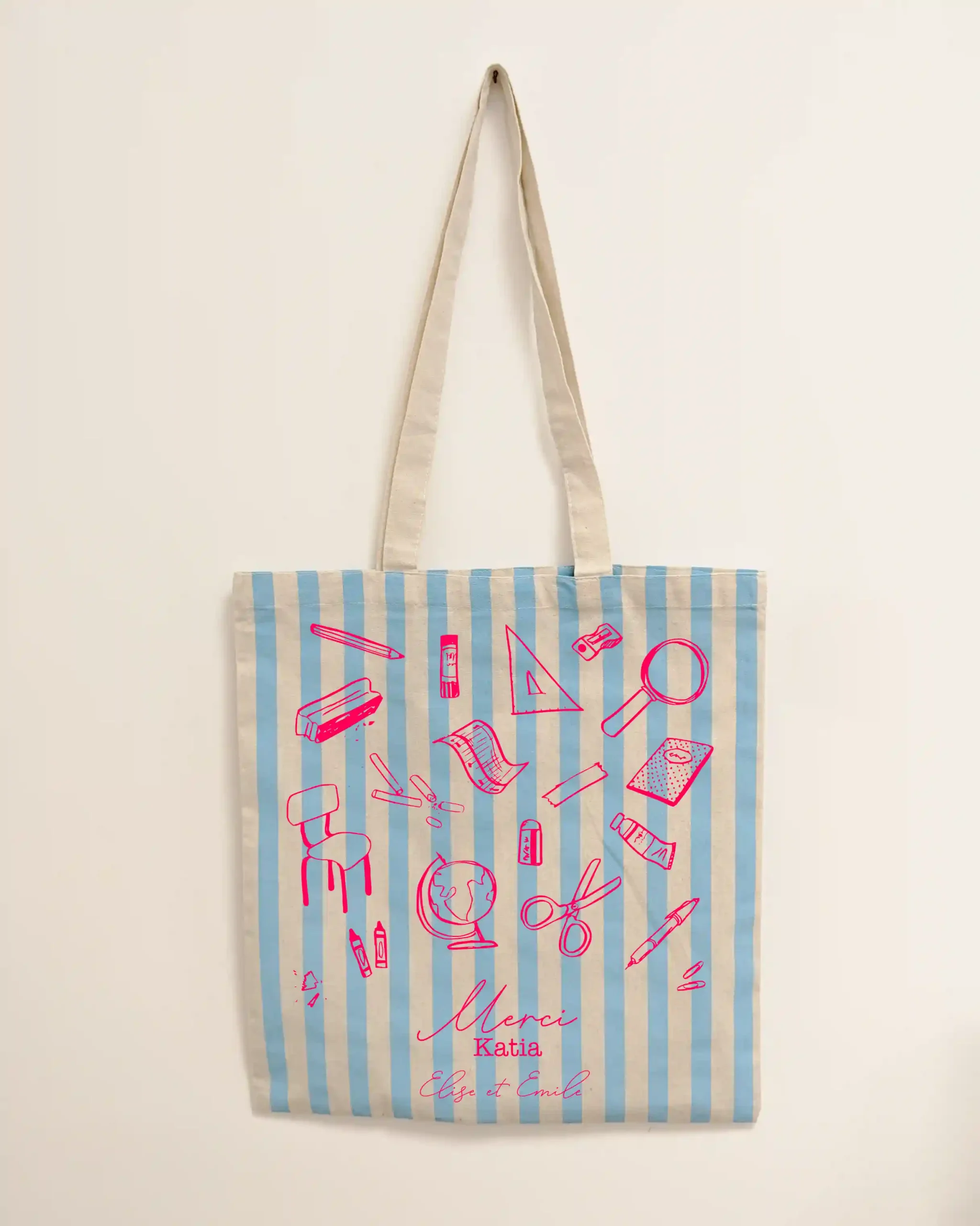 Tote bag à rayures colorées – Image 3