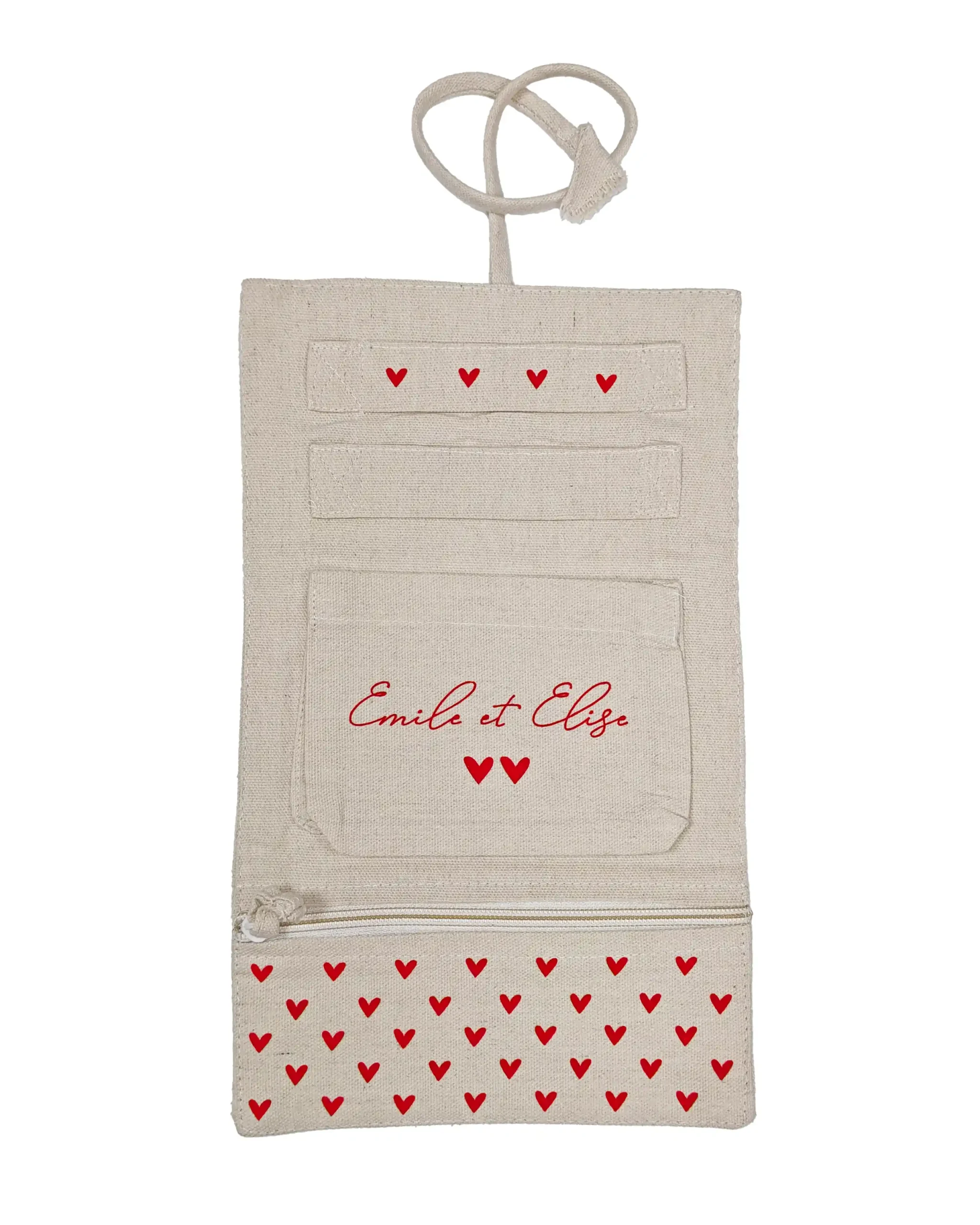 pochette bijoux coeurs intérieur