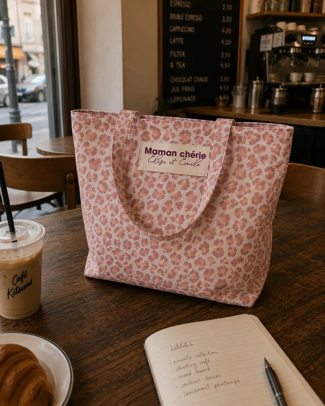Sac léopard rose - Maman