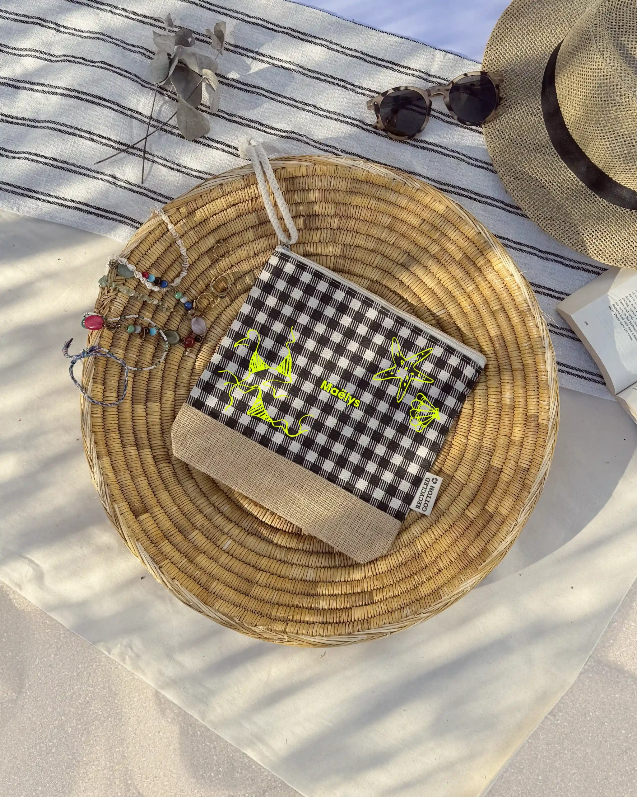 Pochette pop - vichy noir
