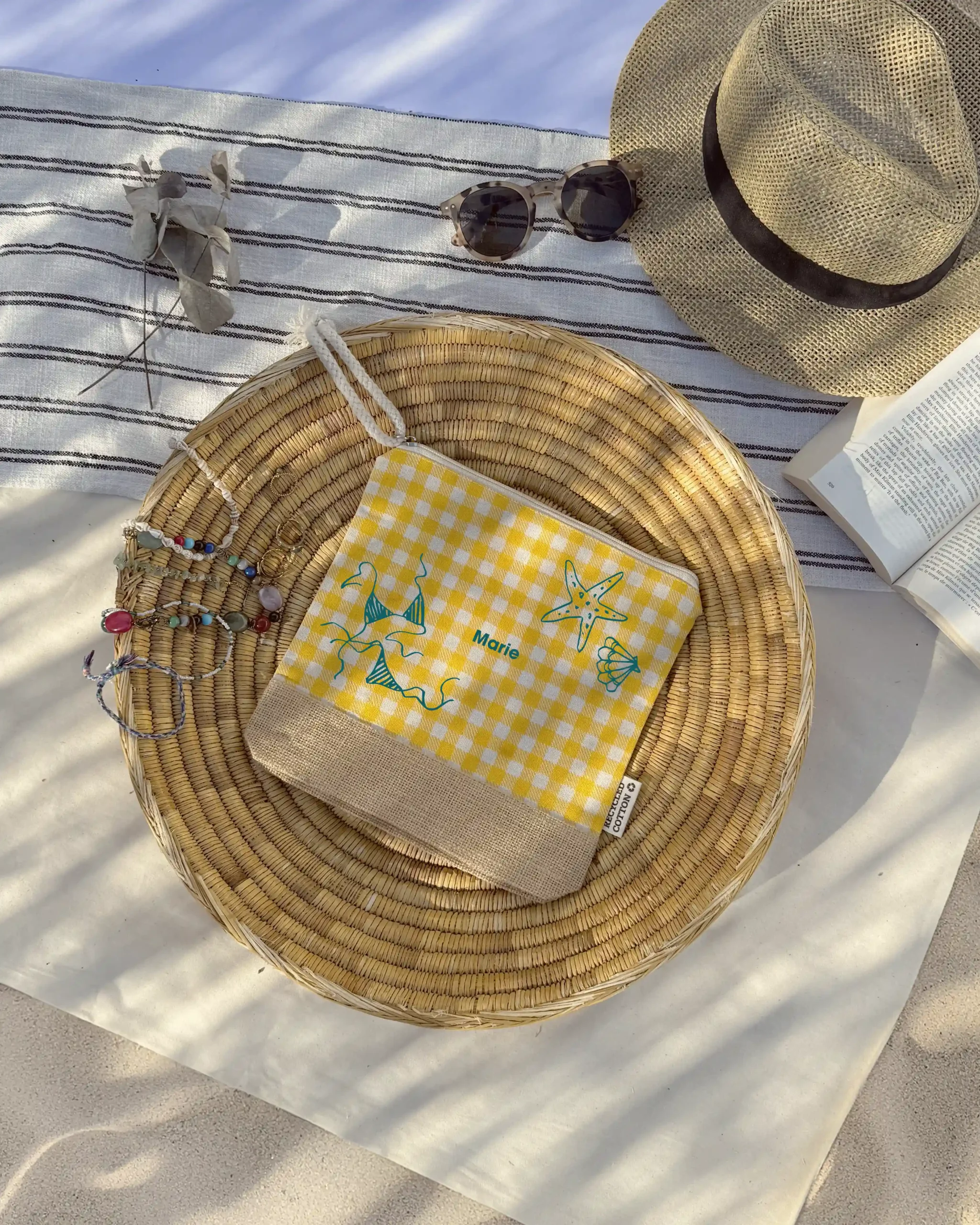 Pochette pop - vichy jaune