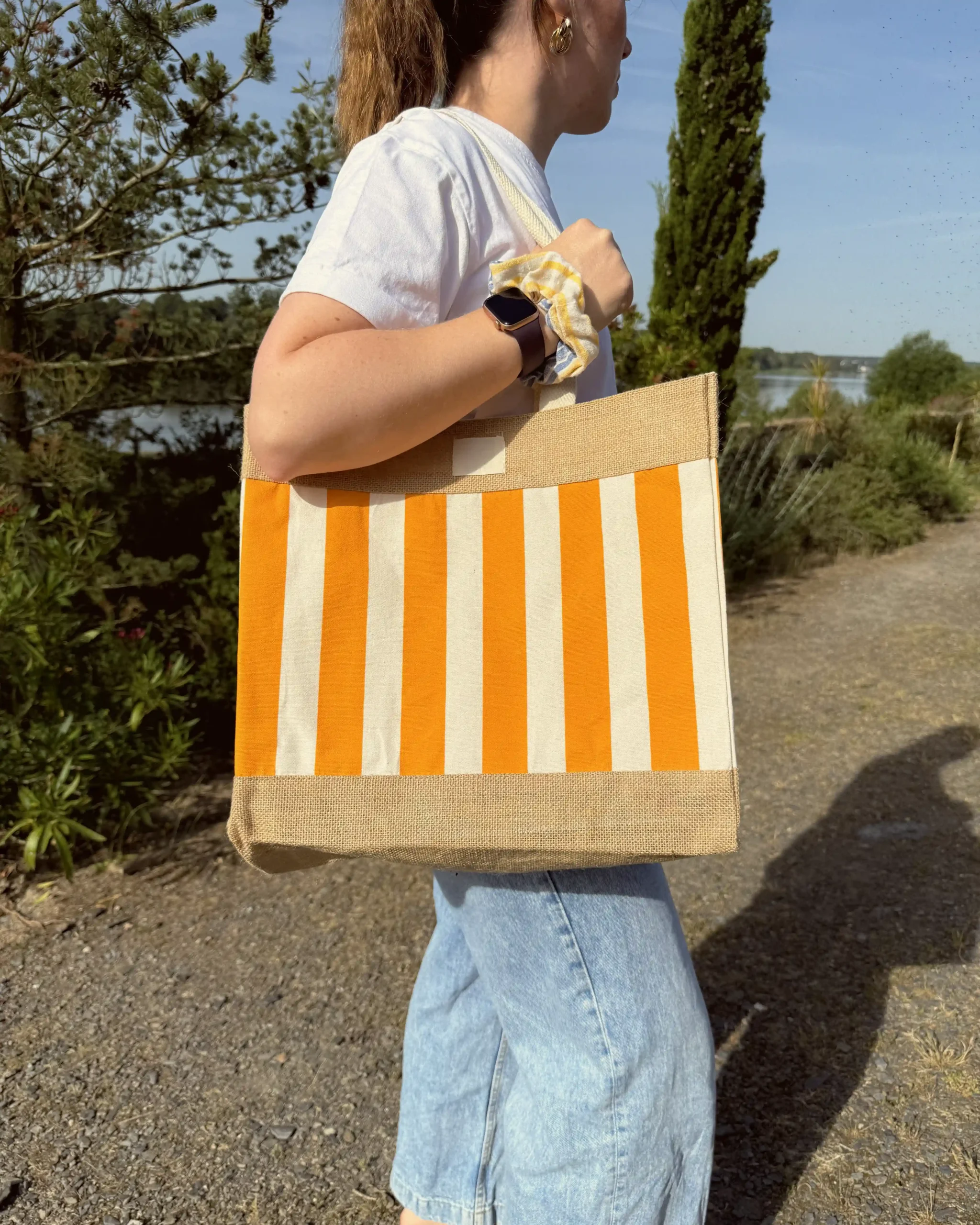 Sac pop - rayures oranges – Image 3