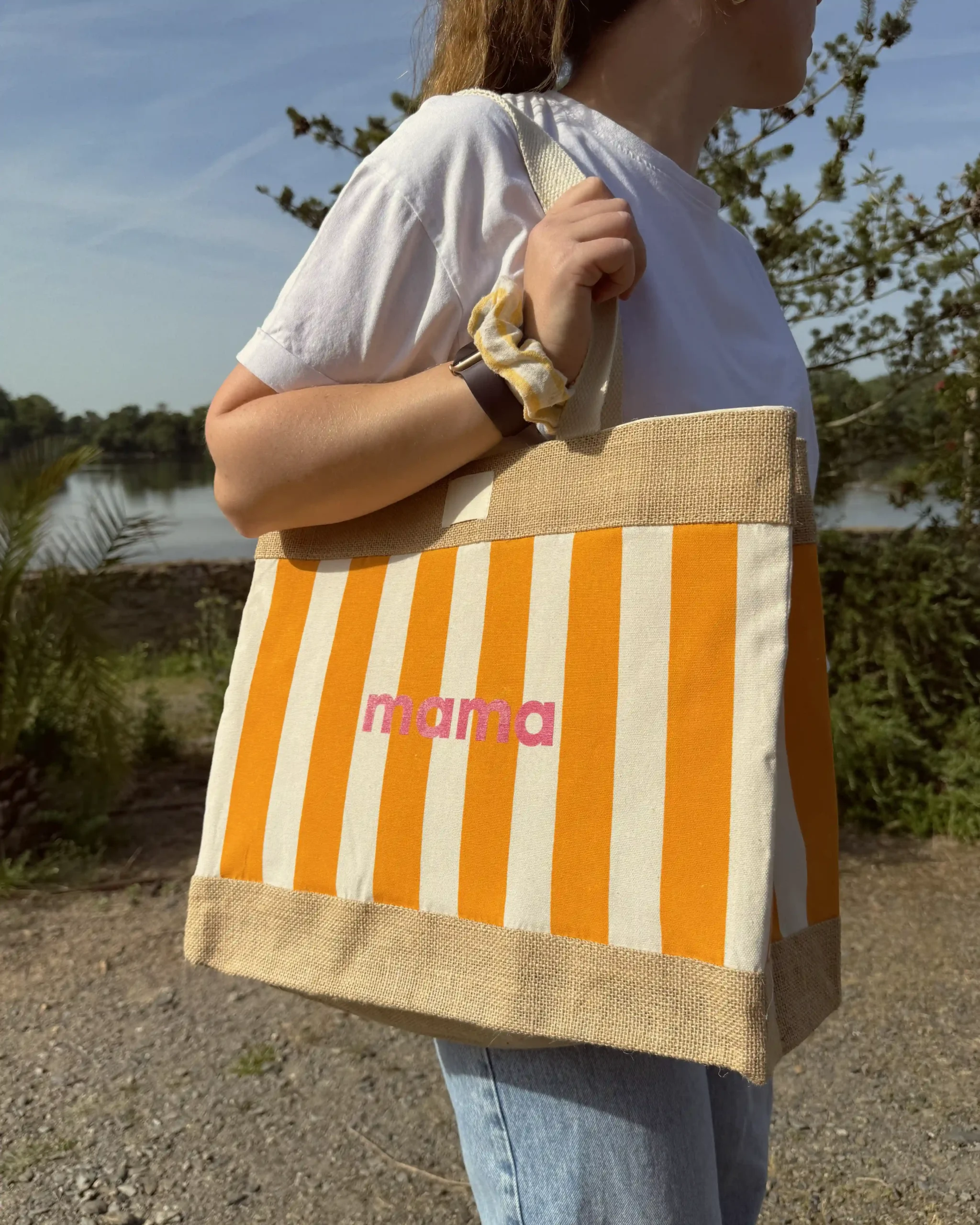 Sac pop - rayures oranges – Image 2