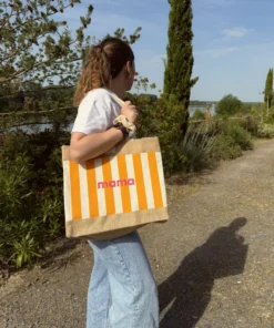 Sac pop - rayures oranges