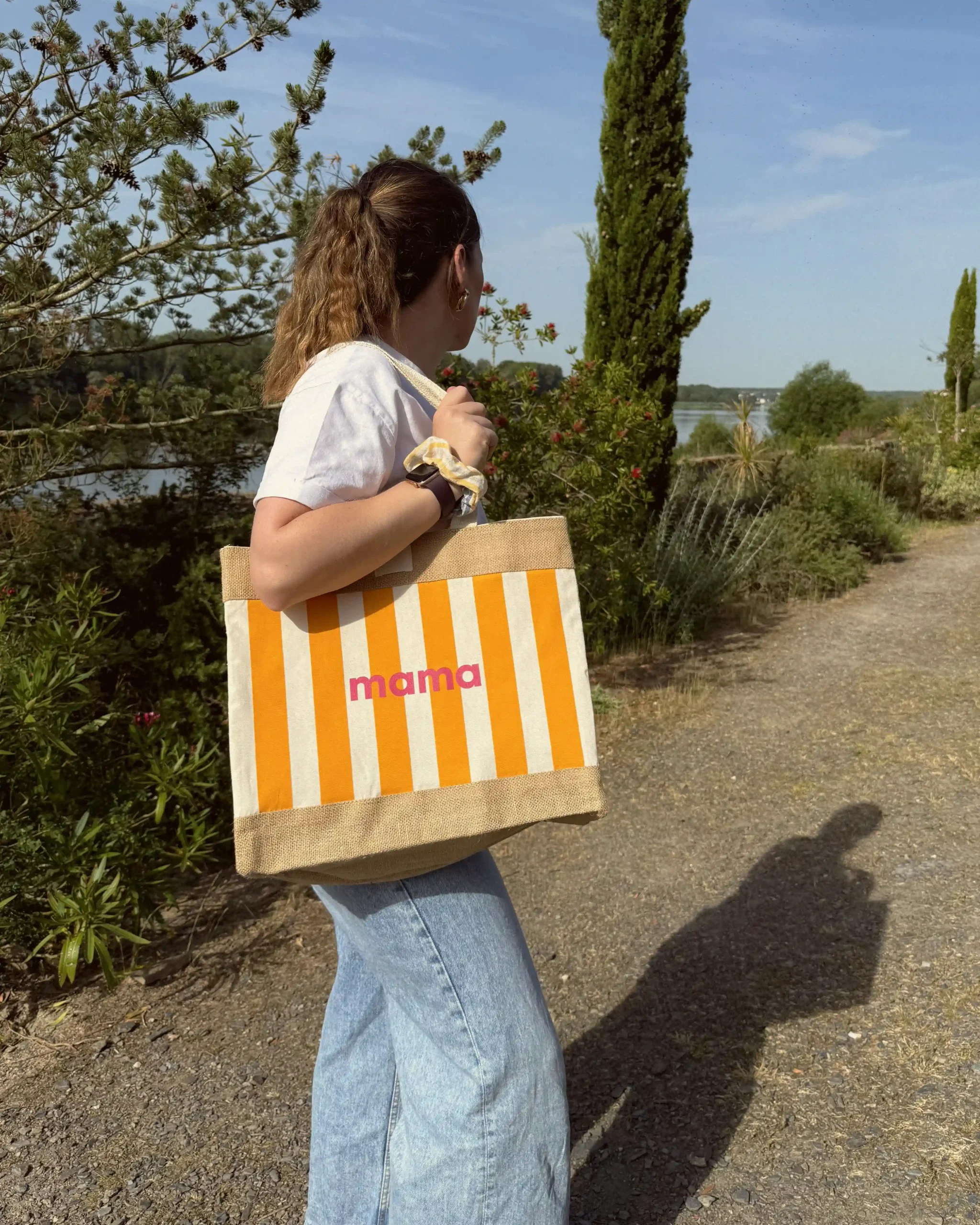 Sac pop - rayures oranges