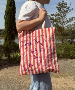 Totebag - rayures rouges