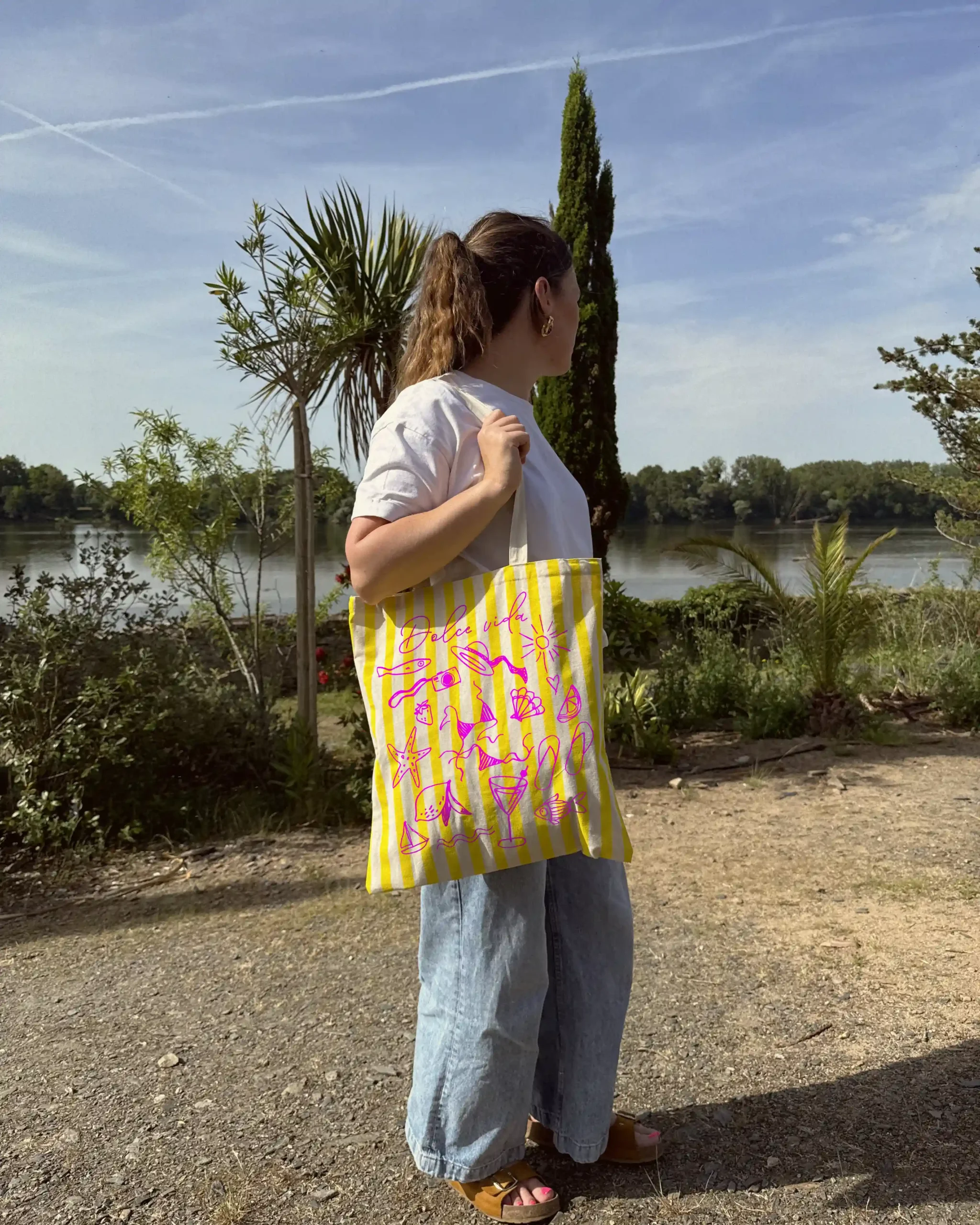 Totebag - rayures jaunes – Image 2
