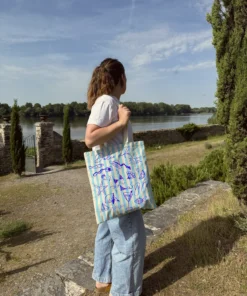 Alternative view of Totebag - rayures bleues